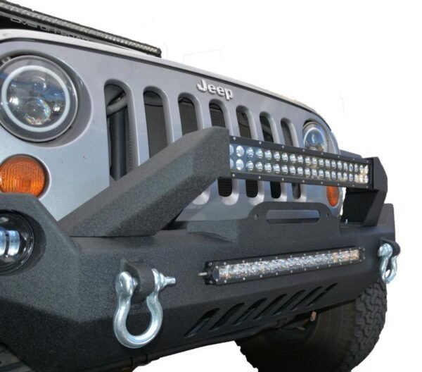 DV8 Offroad 07-18 Wrangler JK FS-17 Mid Length Steel Front Bumper w/ Fog Lights - Image 5
