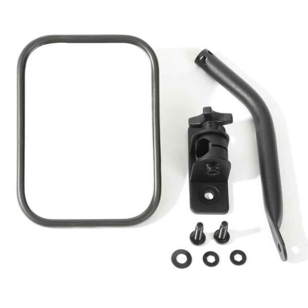 Rugged Ridge 97-18 Jeep Wrangler Textured Black Rectangluar Quick Release Mirror - Image 2