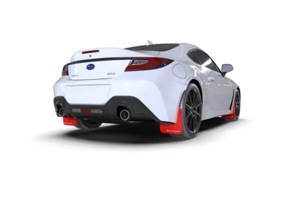 Rally Armor 2022+ Subaru BRZ / 2022+ Toyota GR86 Red UR Mud Flap w/ White Logo - Image 2