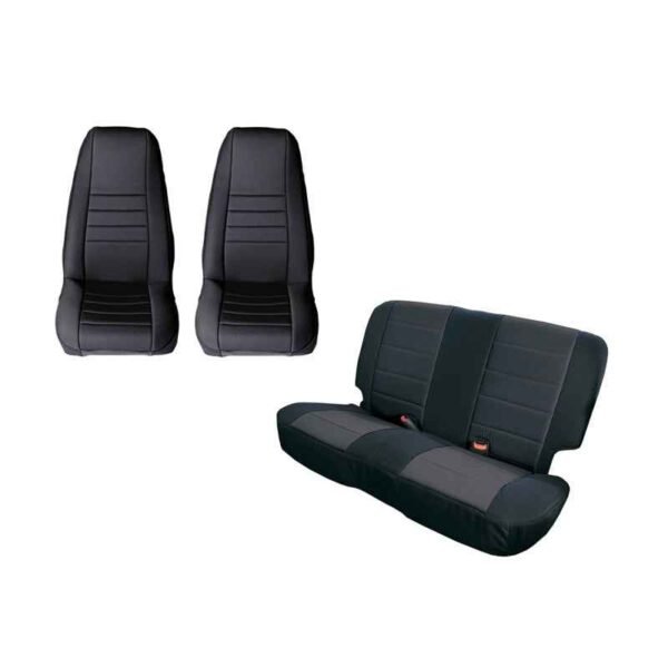 Rugged Ridge Seat Cover Kit Black 80-90 Jeep CJ/YJ - Image 2