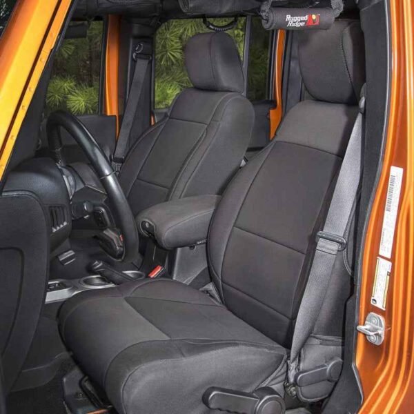 Rugged Ridge Seat Cover Kit Black 11-18 Jeep Wrangler JK 4dr - Image 2