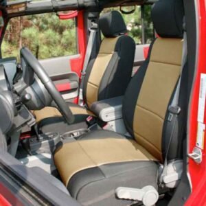 Rugged Ridge Seat Cover Kit Black/Tan 11-18 Jeep Wrangler JK 4dr