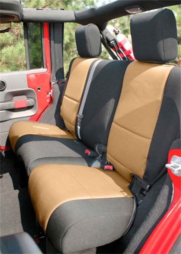 Rugged Ridge Seat Cover Kit Black/Tan 11-18 Jeep Wrangler JK 4dr - Image 3
