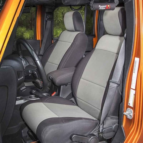 Rugged Ridge Seat Cover Kit Black/Gray 11-18 Jeep Wrangler JK 4dr - Image 2