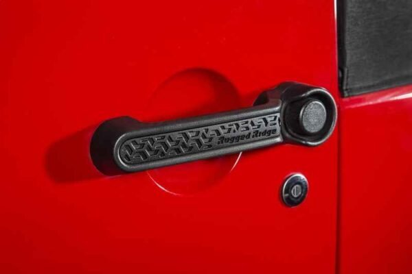 Rugged Ridge Elite Dr Hndle Inserts Black Tread 2Dr 07-18 Jeep Wrangler JK - Image 5