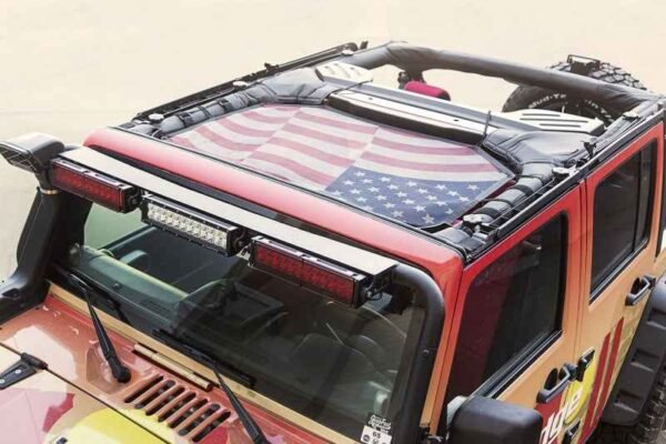 Rugged Ridge Eclipse Sun Shade FrontBlack Flag 07-18 Jeep Wrangler - Image 7
