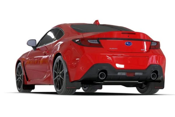Rally Armor 2022+ Subaru BRZ / 2022+ Toyota GR86 Black UR Mud Flap w/ Dark Grey Logo - Image 4