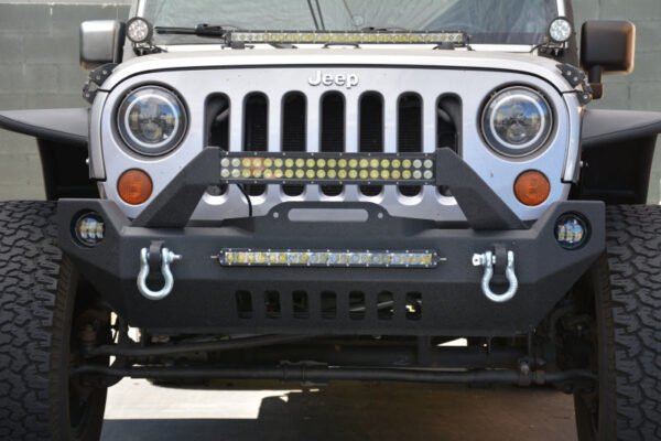 DV8 Offroad 07-18 Wrangler JK FS-17 Mid Length Steel Front Bumper w/ Fog Lights - Image 9