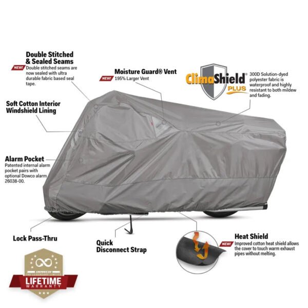 Dowco Cruisers (Small/Medium Models) WeatherAll Plus Motorcycle Cover - Gray - Image 2