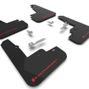 Rally Armor 21-23 Ford Mustang Mach-E Black UR Mud Flap w/ Red Logo