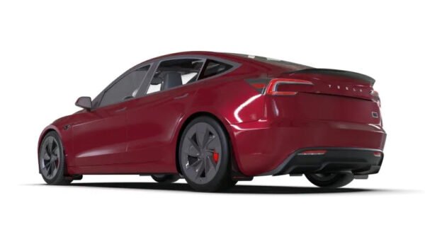 Rally Armor 2024 Tesla Model 3 Highland Black UR Mud Flap Red Logo - Image 2