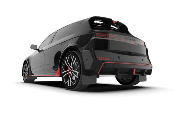 Rally Armor 2025+ Hyundai Ioniq 5 N Black Mud Flap w/ Metallic Black Logo - Image 2