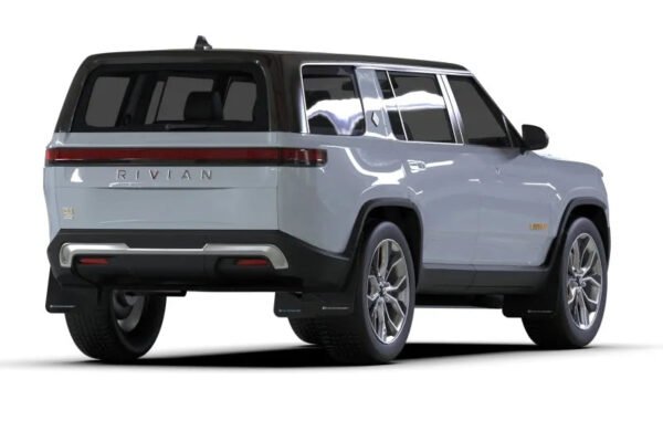 Rally Armor 2022+ Rivian R1S Black UR Mud Flap w/ Light Blue Logo - Image 2