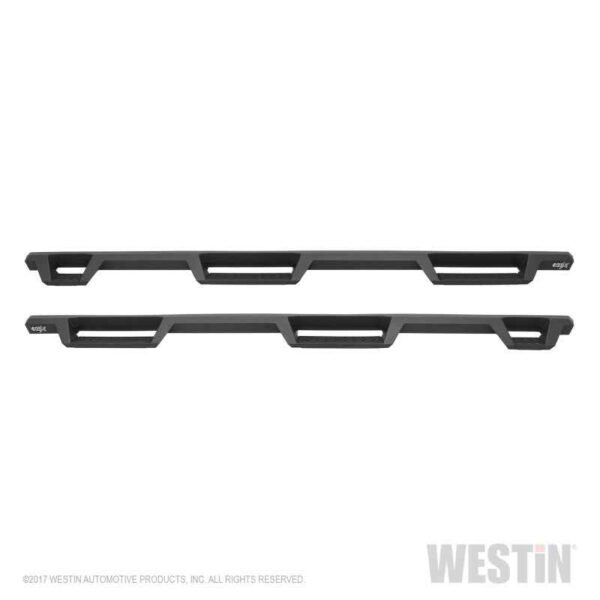 Westin 99-16 Ford F-250/350/450/550 CC (6.75ft Bed) HDX Drop Whl to Whl Nerf Step Bars - Text Blk - Image 4