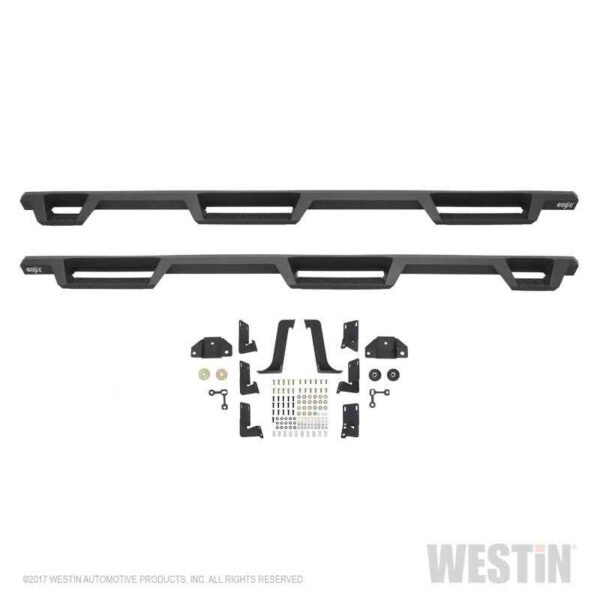 Westin 99-16 Ford F-250/350/450/550 CC (6.75ft Bed) HDX Drop Whl to Whl Nerf Step Bars - Text Blk - Image 6