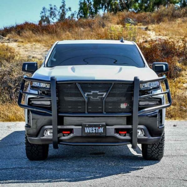 Westin 19-21 Chevrolet Silverado 1500 HDX Modular Grille Guard - Black - Image 3