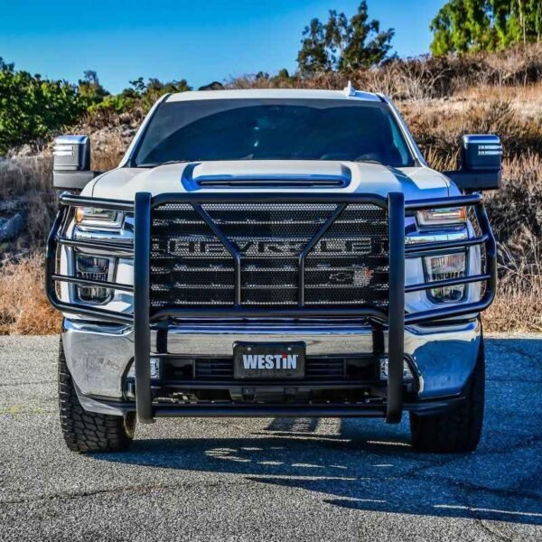 Westin 20-22 Chevrolet Silverado 2500/3500 HDX Modular Grille Guard - Black - Image 3