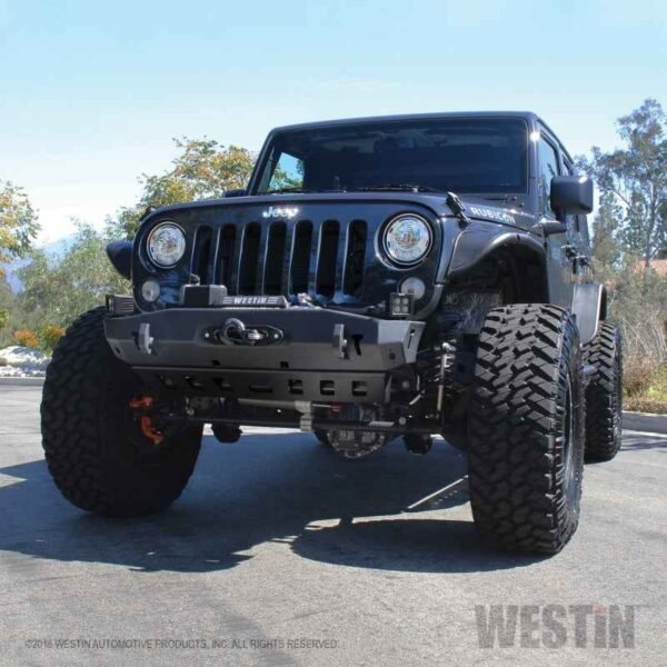 Westin 07-18 Jeep Wrangler JK WJ2 Stubby Front Bumper - Tex. Blk - Image 9