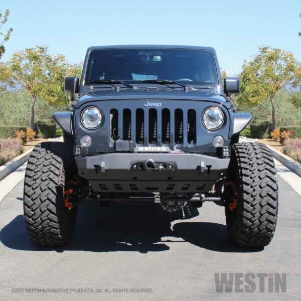 Westin 07-18 Jeep Wrangler JK WJ2 Stubby Front Bumper - Tex. Blk - Image 10