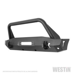 Westin 07-18 Jeep Wrangler JK WJ2 Stubby Front Bumper w/Bull Bar - Tex. Blk