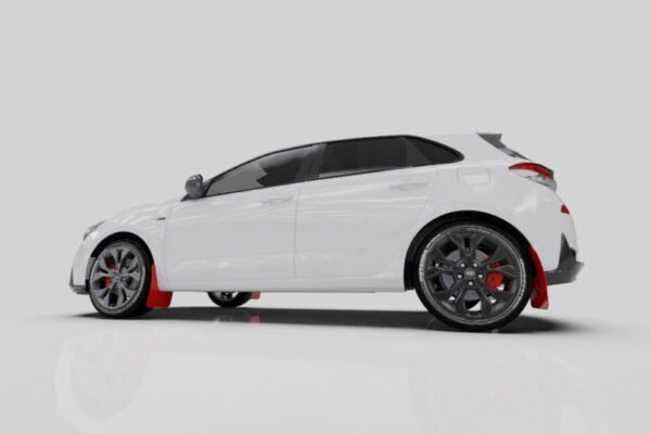 Rally Armor 2019+ Hyundai Elantra N Line UR Red Mud Flap w/ Black Logo - Image 8