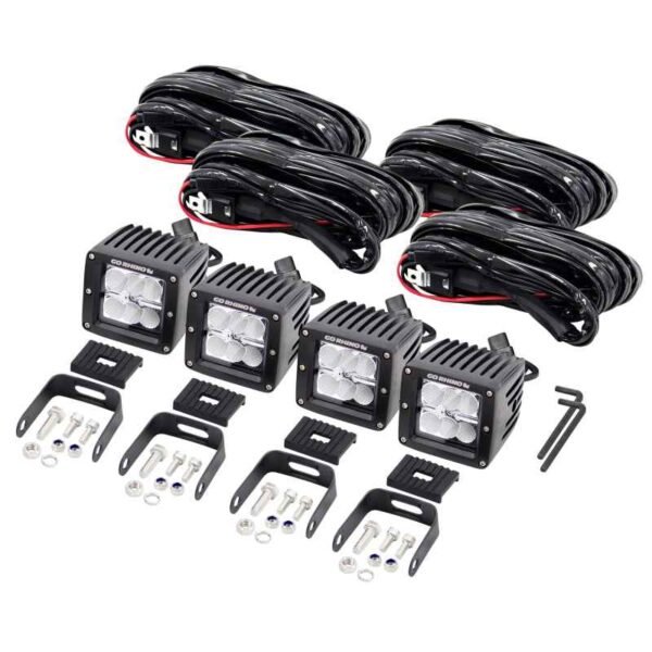 3-Inch Go Rhino LED Cube Lights - Set of Four Black - Image 2