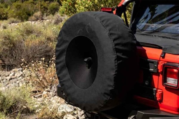 Rampage 2018-2019 Jeep Wrangler(JL) Sport 2-Door Tire Cover w/Camera Slot 37in - Black - Image 5