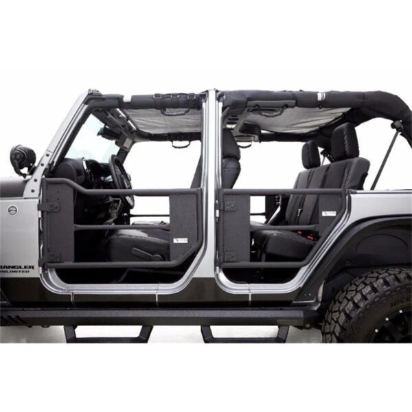 Rampage 2007-2018 Jeep Wrangler(JK) Unlimited 4-Door Tube Doors With Netting - Black - Image 2