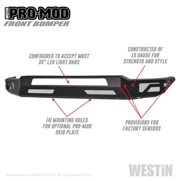 Westin  2019 Dodge Ram 1500 ( Excludes 1500 Classic & Rebel Models )  Pro-Mod Front Bumper - Image 7