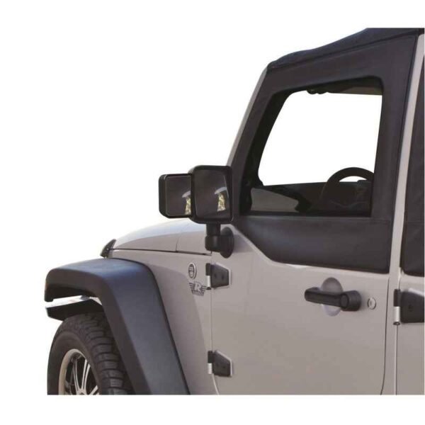 Rampage 2007-2018 Jeep Wrangler(JK) Mirror Extensions - Black - Image 3