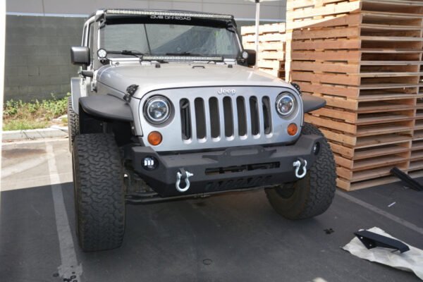 DV8 Offroad 07-18 Wrangler JK FS-17 Mid Length Steel Front Bumper w/ Fog Lights - Image 6
