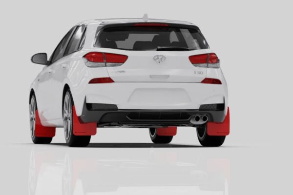 Rally Armor 2019+ Hyundai Elantra N Line UR Red Mud Flap w/ Black Logo - Image 5