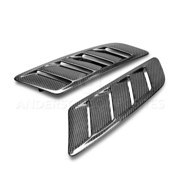 Anderson Composites 2015-2017 Ford Mustang Type-AB Carbon Fiber Hood Vents - Image 3