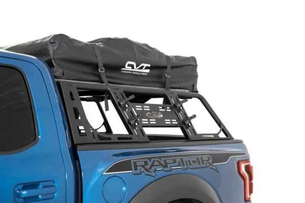 Addictive Desert Designs 2015+ Ford F-150 Overlander Chase Rack w/ 3rd Brake Light - Hammer Black - Image 2
