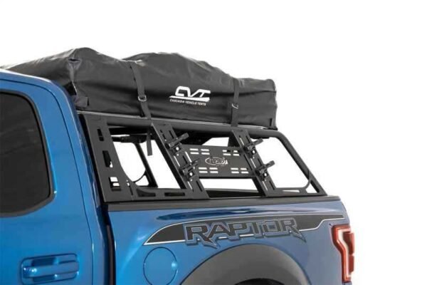 Addictive Desert Designs 2015+ Ford F-150 Overlander Chase Rack w/ 3rd Brake Light - Hammer Black - Image 3
