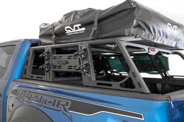 Addictive Desert Designs 2015+ Ford F-150 Overlander Chase Rack w/ 3rd Brake Light - Hammer Black - Image 4