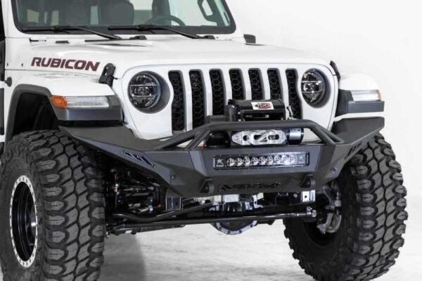 Addictive Desert Designs 2020 Jeep Gladiator JT Stealth Fighter Front Bump w/ Top Hoop & Winch Mount - Image 2