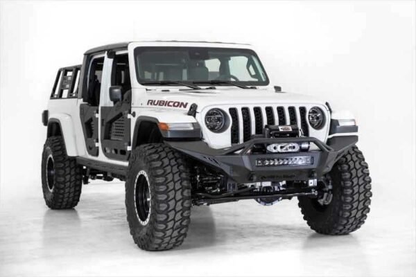 Addictive Desert Designs 2020 Jeep Gladiator JT Stealth Fighter Front Bump w/ Top Hoop & Winch Mount - Image 4