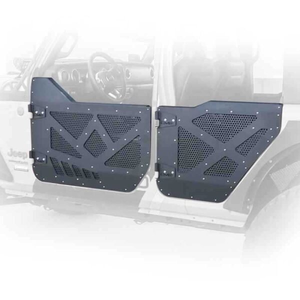 DV8 18-22 Jeep 4 Door JL/JT Aluminum Half Doors with Perforated Mesh Front - Image 6