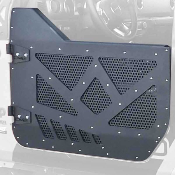 DV8 18-22 Jeep 4 Door JL/JT Aluminum Half Doors with Perforated Mesh Front - Image 7