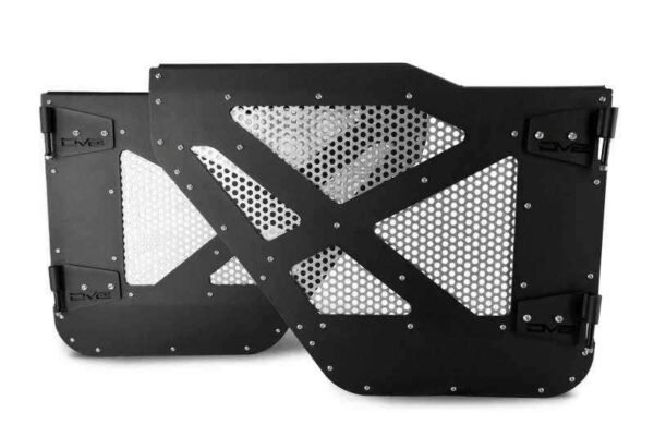 DV8 18-22 Jeep 4 Door JL/JT Aluminum Half Doors with Perforated Mesh Rear - Image 2