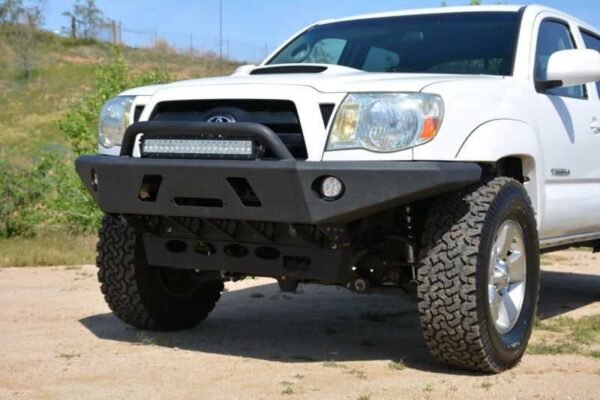 DV8 Offroad 05-15 Toyota Tacoma Front Bumper Winch Ready - Black Powdercoat - Image 2