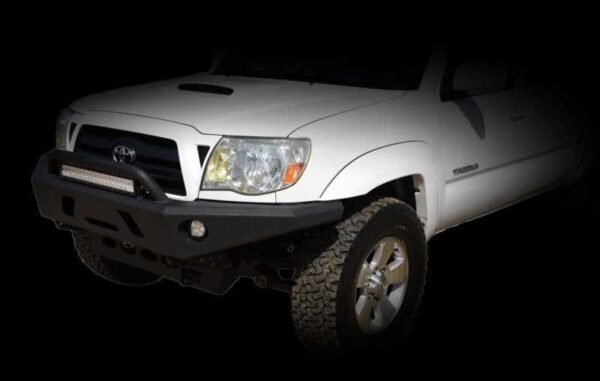 DV8 Offroad 05-15 Toyota Tacoma Front Bumper Winch Ready - Black Powdercoat - Image 4
