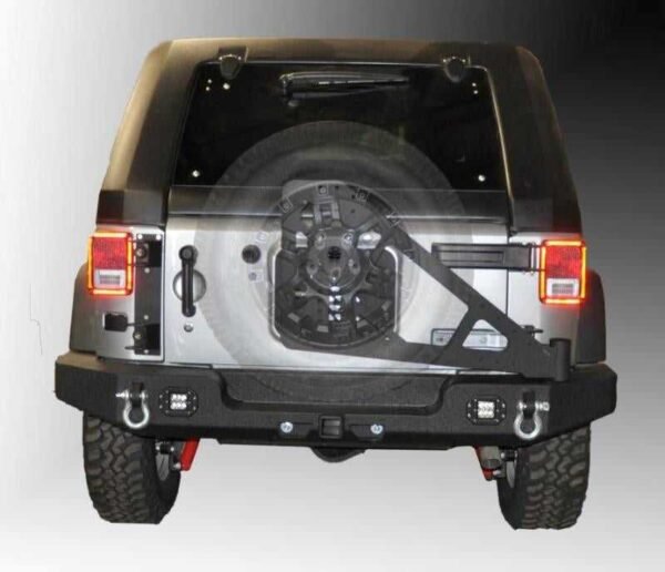 DV8 Offroad 07-18 Jeep Wrangler JK Full Length Rear Bumper w/ Light Holes - Image 2