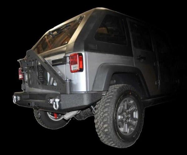 DV8 Offroad 07-18 Jeep Wrangler JK Full Length Rear Bumper w/ Light Holes - Image 4