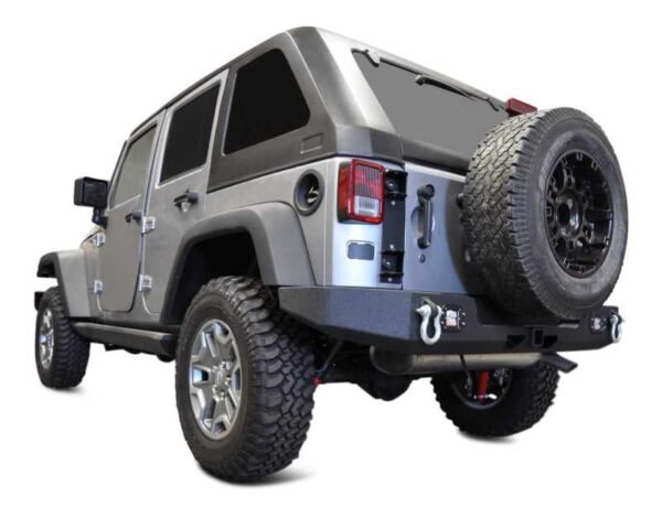 DV8 Offroad 07-18 Jeep Wrangler JK Full Length Rear Bumper w/ Light Holes - Image 9