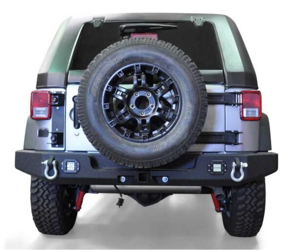 DV8 Offroad 07-18 Jeep Wrangler JK Full Length Rear Bumper w/ Light Holes - Image 10