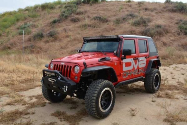 DV8 Offroad 07-18 Jeep Wrangler JK Metal Heat Dispersion Hood - Primer Black - Image 3