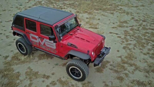 DV8 Offroad 07-18 Jeep Wrangler JK Metal Heat Dispersion Hood - Primer Black - Image 6