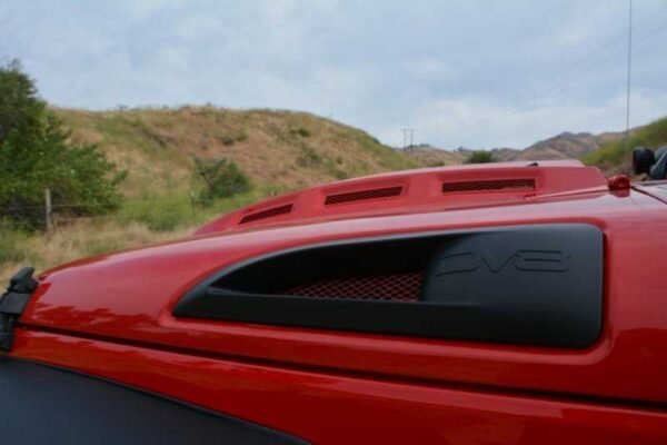 DV8 Offroad 07-18 Jeep Wrangler JK Metal Heat Dispersion Hood - Primer Black - Image 10